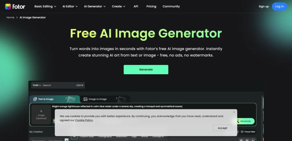 Fotor AI Image Generator