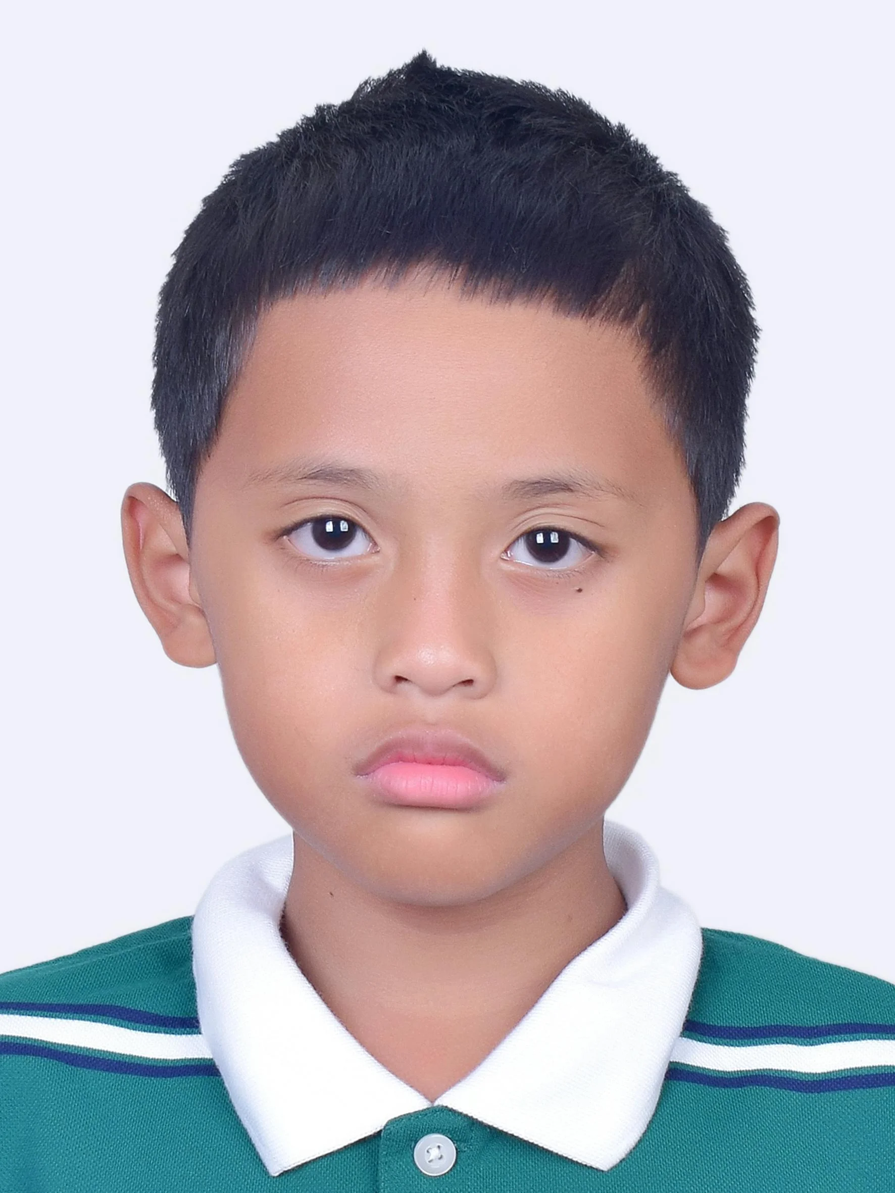 Passport photo on white background 3.5x4.5 cm size